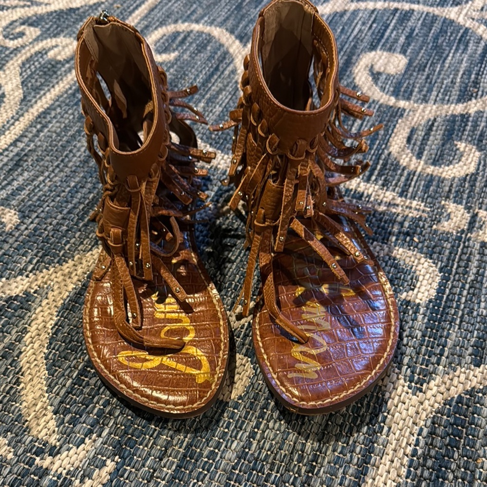 Sam Edelman Brown Fringe Sandals